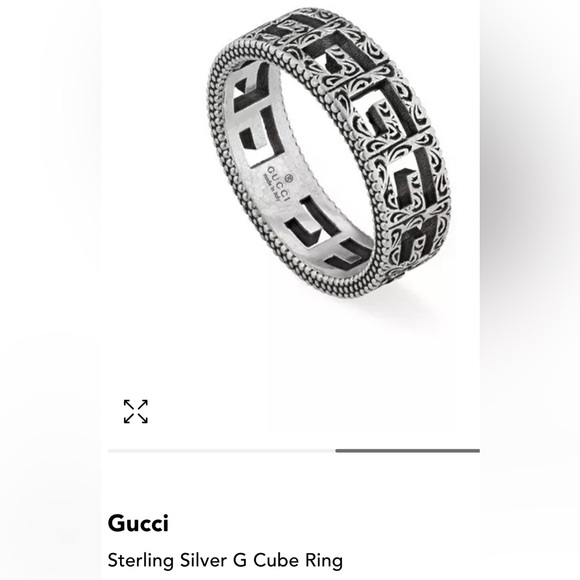 Gucci NWT G Cube Ring Sterling Silver Sz 6 3/4 - Picture 5 of 16